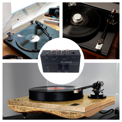 PP500 Phono Preamp Preamplifier with Level Volume Control for LP Vinyl Turntable EU