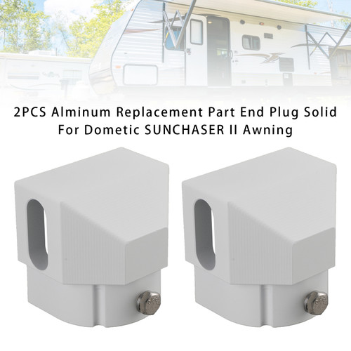 2PCS Alminum Replacement Part End Plug Solid For Dometic SUNCHASER II Awning