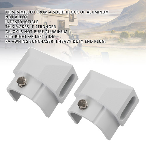 2PCS Alminum Replacement Part End Plug Solid For Dometic SUNCHASER II Awning