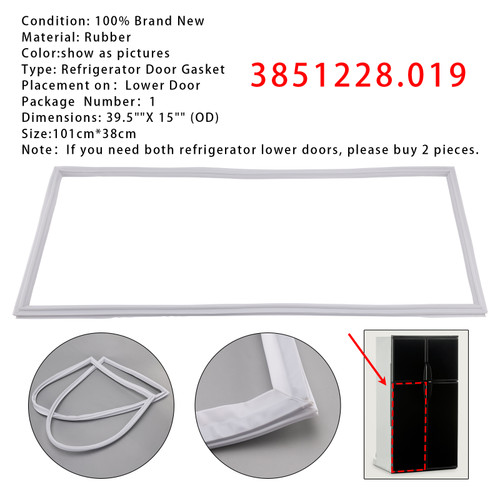 1PC RV Refrigerator Door Gasket 3851228019.(push in type) Lower Door For Dometic RM1350