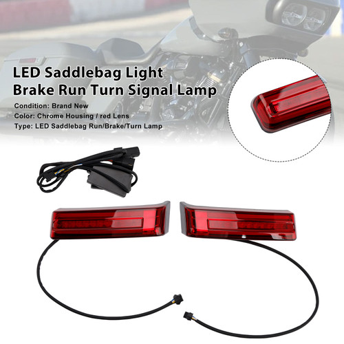 2014-2023 Street Glide LED Saddlebag Light Brake Run Turn Signal Lamp Red Generic