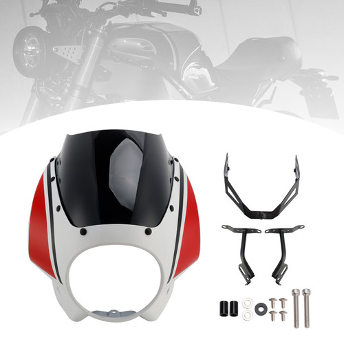 2022-2025 Yamaha XSR900 Headlight Fairing Windshield Red+Black Generic
