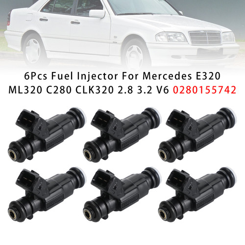 Mercedes E320 ML320 C280 CLK320 2.8 3.2 V6 6Pcs Fuel Injector 0280155742 Generic
