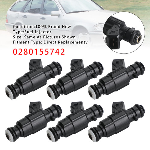 Mercedes E320 ML320 C280 CLK320 2.8 3.2 V6 6Pcs Fuel Injector 0280155742 Generic