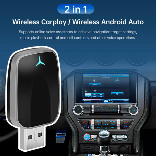 2 in 1 Wireless Apple Carplay Android Auto Adapter USB Car Dongle Connect Box A