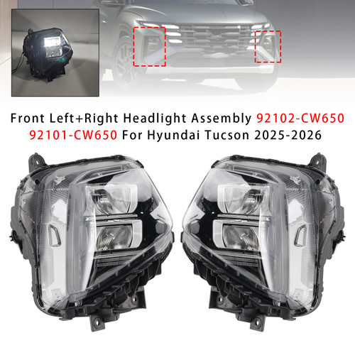 2025-2026 Hyundai Tucson Front Left+Right Headlight Assembly 92102-CW650 92101-CW650 Generic