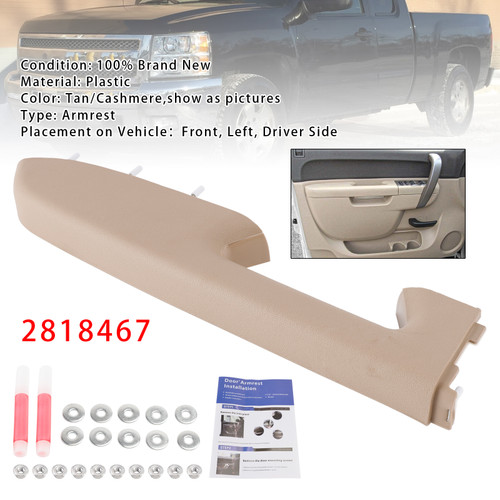 2010-2014 Chevrolet Silverado 1500 2500 3500 Front Left Driver Side Armrest Repair Kit 2818467 Tan/Cashmere Generic