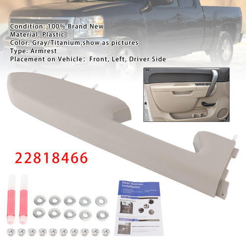 2010-2013 GMC Sierra 1500 Front Left Driver Side Armrest Repair Kit 22818466 Gray/Titanium Generic Generic
