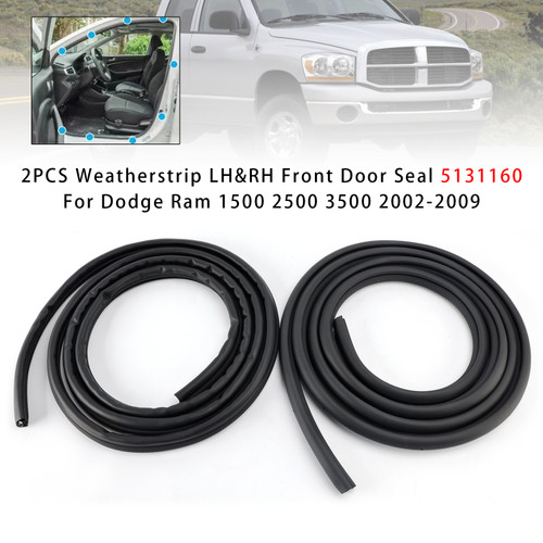 2002-2009 Dodge Ram 1500 2500 3500 2PCS Weatherstrip LH&RH Front Door Seal 5131160 Generic