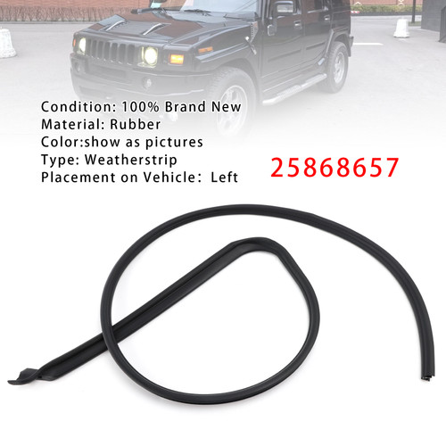 2003-2009 Hummer H2 Left Door Weatherstrip 25868657 Generic