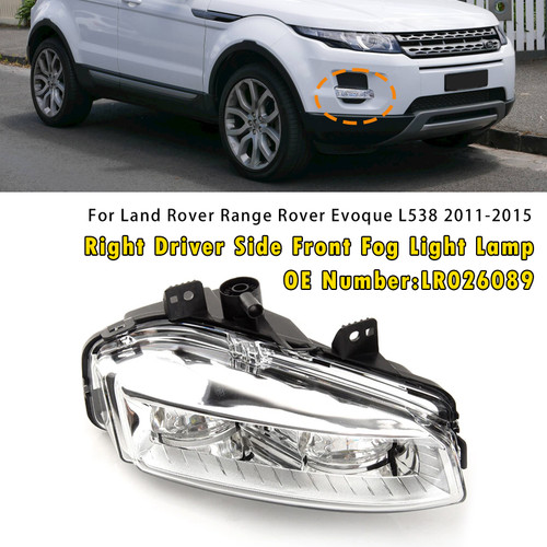 2011-2015 Land Rover Range Rover Evoque L538 Right Driver Side Front Fog Light Lamp LR026089 Generic