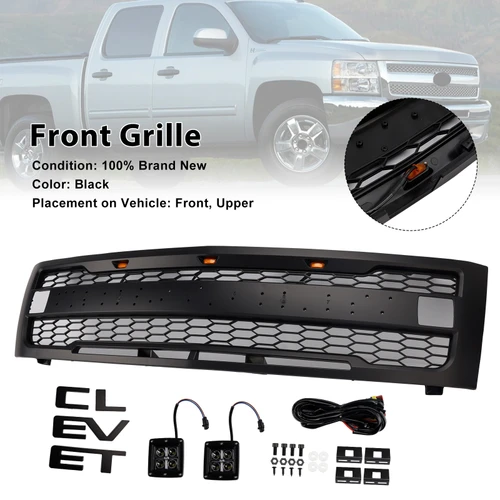 2007-2013 Chevy Silverado 1500 Front Bumper Grille Matte Black Generic