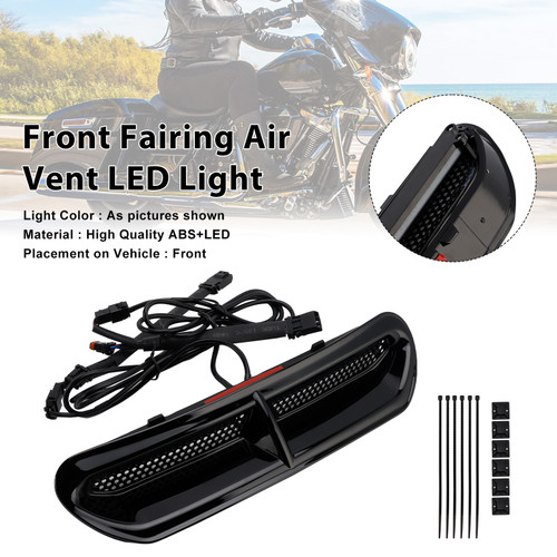 2014-2024 Harley-Davidson Touring Electra Glide 1 Set Fairing Air Vent LED Light Black Generic