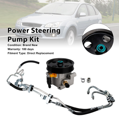 2004-2011 Ford Focus C-Max Power Steering Pump+High Pressure Pipe 4M513A696AC Generic