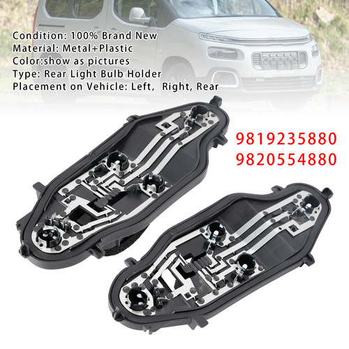 2019-2024 Peugeot Partner Left+Right Rear Light Bulb Holder 9819235880 9820554880 Generic