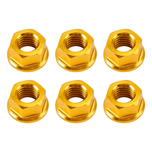 CNC Aluminum Rear Sprocket Carrrier Flange Nuts Set M10x1.5mm Gold