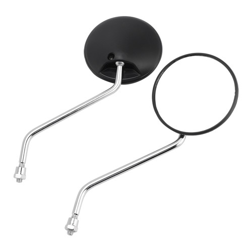 Universal Round Mirrors for Scooter Moped 8mm Clockwise with Chrome Stem