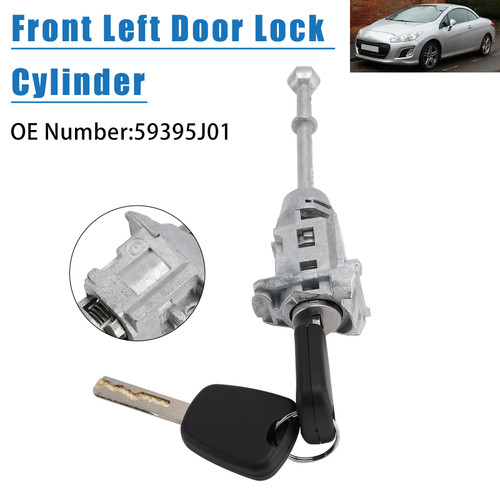 2007-2018 Peugeot 308 508 Front Left Door Lock Cylinder 59395J01 Generic
