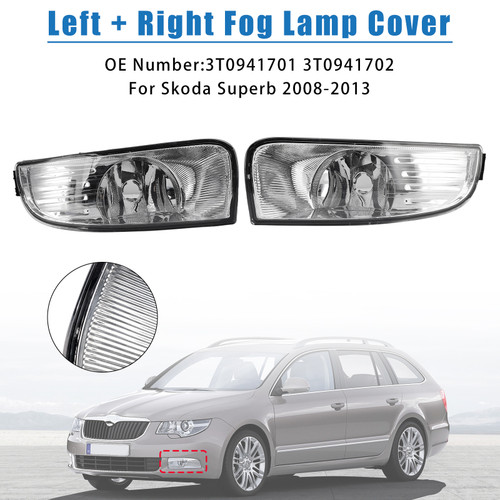 2008-2013 Skoda Superb Left+Right Fog Lamp Cover 3T0941701 3T0941702 Generic