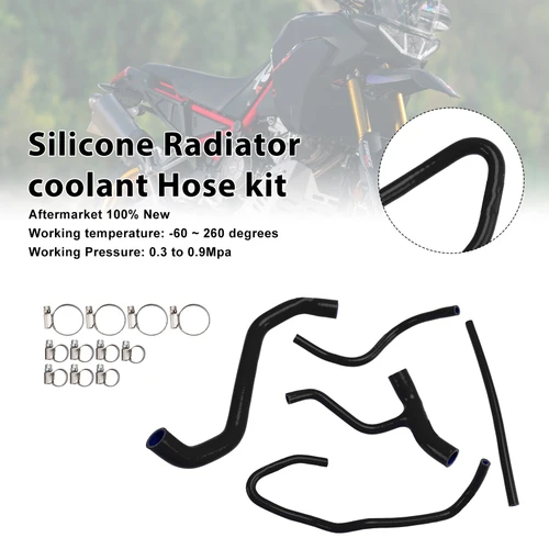 2022-2025 Aprilia Tuareg 660 Silicone Radiator coolant Hose kit Black Generic