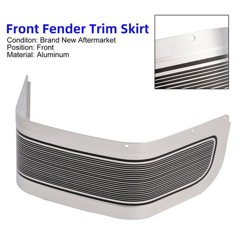 1986-2013 Touring Electra Glide Road King Front Fender Trim Skirt Silver Generic