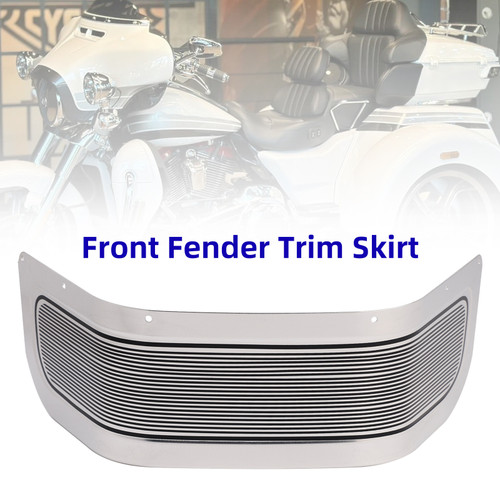 2014-2024 Touring Road King Electra Glide Front Fender Trim Skirt Silver Generic