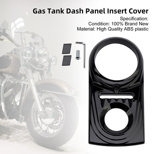 1993-2015 Harley Gas Tank Dash Panel Insert Cover Black Generic
