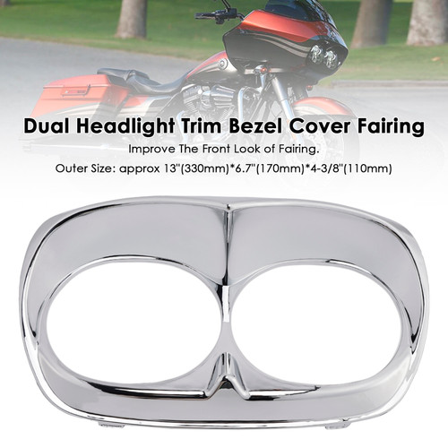 2010-2013 H-D headlight assembly Dual Headlight Trim Bezel Cover Fairing Chrome Generic