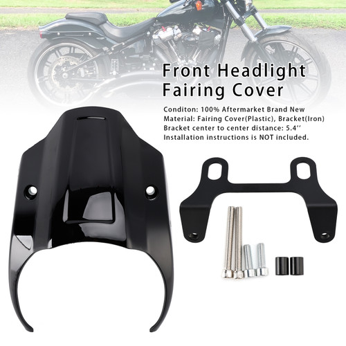 2018-2024 Harley Softail Breakout Front Headlight Fairing Cover Black Generic