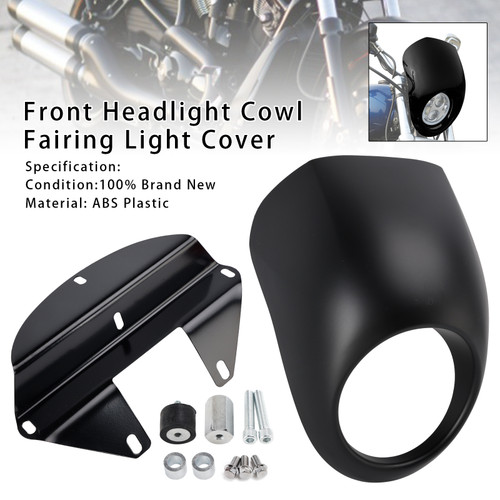 1973-up Sportster Dyna XL 883 1200 FX Headlight Fairing Light Cover Matte Black Generic