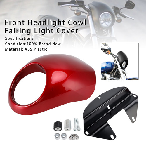 1973-up Sportster Dyna XL 883 1200 FX Headlight Fairing Light Cover Red Generic