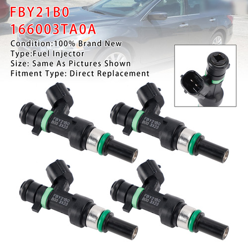 2013 2015-2016 Nissan X-Trail 2.5L L4 Gas 4Pcs Fuel Injector FBY21B0 166003TA0A Generic