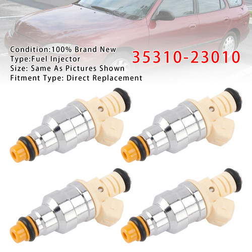 1996-1998 Hyundai Elantra 1.8L I4 4Pcs Fuel Injector 35310-23010 Generic