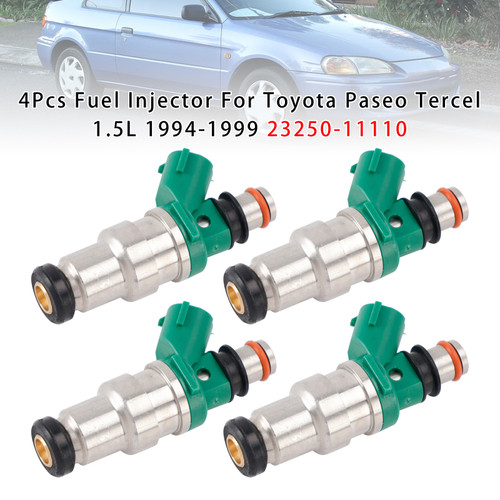 1995-1999 Toyota Paseo Coupe (EL54) 1.5 4Pcs Fuel Injector 23250-11110 Generic
