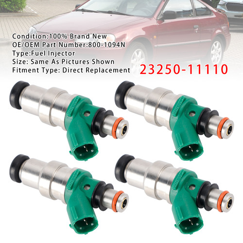 1995-1997 Toyota Carina E Saloon (T19) 1.6 4Pcs Fuel Injector 23250-11110 Generic