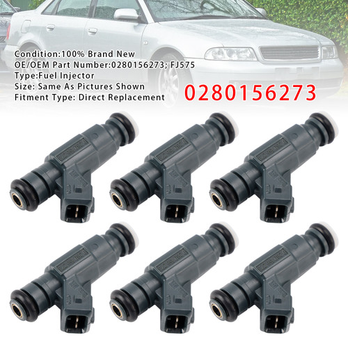 1997-2005 VW Passat Variant 3B5 3B6 6Pcs Fuel Injector 0280156273 FJ575 Generic