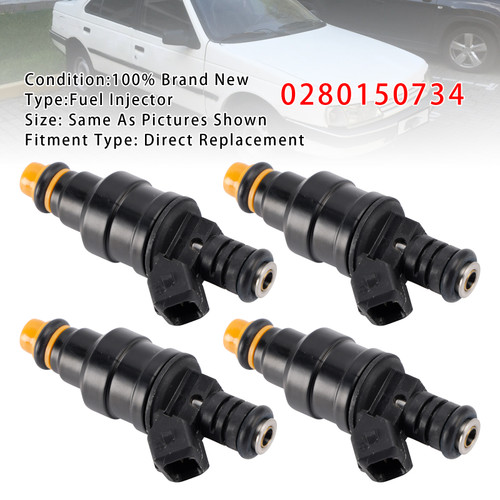 1985-1995 Volvo 240 244 245 740 745 940 4Pcs Fuel Injector 0280150734 Generic