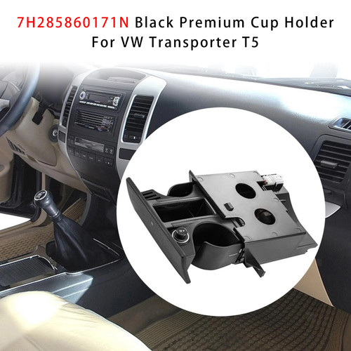 VW Transporter T5 Premium Cup Holder 7H285860171N Black Generic