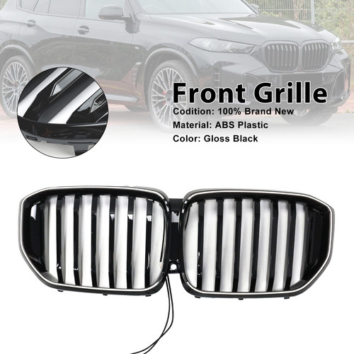 2024+ BMW G05 X5 LCI Front Bumper Grille Black Single Line W/LED Generic
