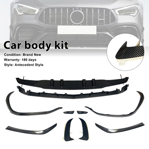 Carbon Fiber Body Kit Bumper Fit Mercedes Benz A-Class W177 A45 2019-2023 Upgrade W177 A45S