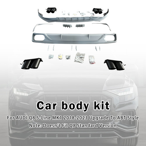 Body Kit Bumper Fit AUDI Q8 S-Line MK1 2018-2023 Upgrade To ABT Style