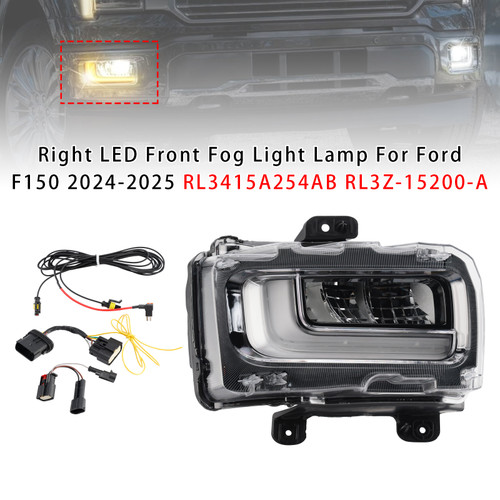 2024-2025 Ford F150 Right LED Front Fog Light Lamp RL3415A254AB RL3Z-15200-A Generic