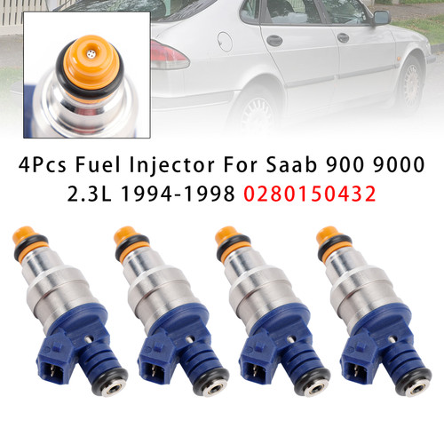 1994-1998 Saab 900 9000 2.3L 4Pcs Fuel Injector 0280150432 Generic