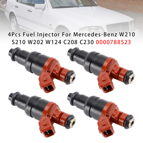 1993-1998 Mercedes-Benz W210 S210 W202 W124 C208 C230 4Pcs Fuel Injector 0000788523 Generic
