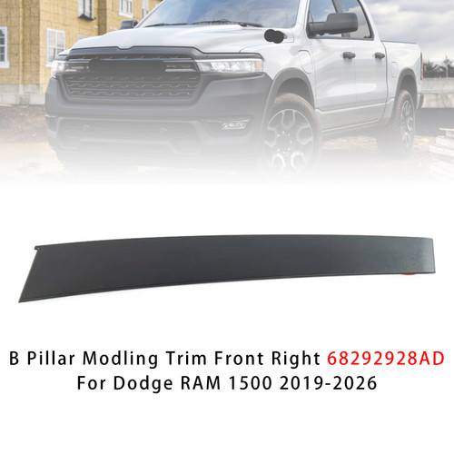 2019-2026 Dodge RAM 1500 B Pillar Modling Trim Front Right 68292928AD Generic