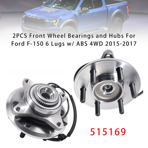 2015-2017 FORD F-150 2PCS Front Wheel Bearings and Hubs 515169 Generic