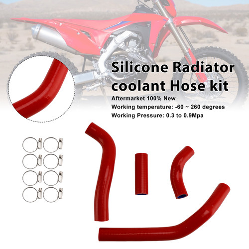 2021-2025 Honda CRF450R/ RX/ RWE Silicone Radiator coolant Hose kit Red Generic