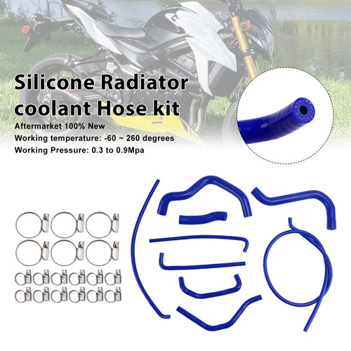 2017-2025 Suzuki GSX-S750/ GSX-S750Z Silicone Radiator coolant Hose kit Blue Generic