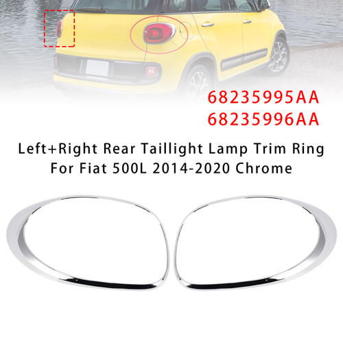 2014-2020 Fiat 500L Left+Right Rear Taillight Lamp Trim Ring 68235995AA Generic