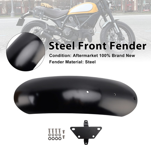2015-2025 Ducati Scrambler 800 1100 Steel Front Fender Black Generic
